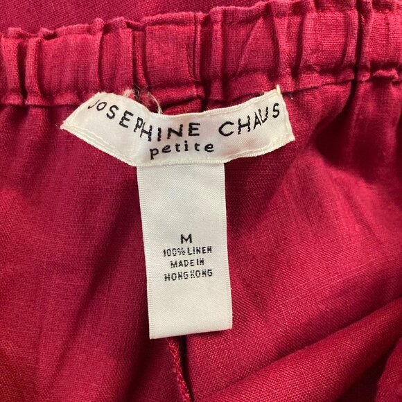 Womens Josephine Chaus Linen Pull On Pants Red MP Linen Stretch Waist - Picture 6 of 7